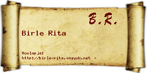 Birle Rita névjegykártya